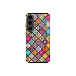 QRIOH Mandala Geometric Printed Samsung Galaxy S23 5G Lightweight Silicone Glass Back Case-image-10