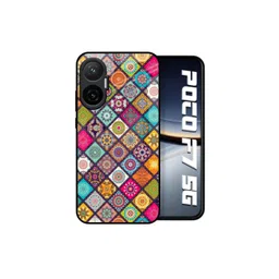 QRIOH Multicolor Mandala Glass Case for Poco F7 5G-image-23
