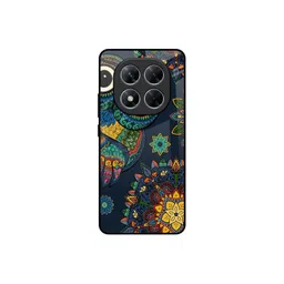 QRIOH Owl Art Quirky Printed Poco X7 5G Glass Back Case Mobile Accessories-picture-10