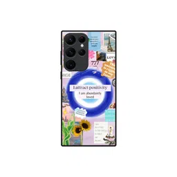 QRIOH Positivity Printed Lightweight Silicone Samsung Galaxy S22 Ultra Glass Back Case-picture-40