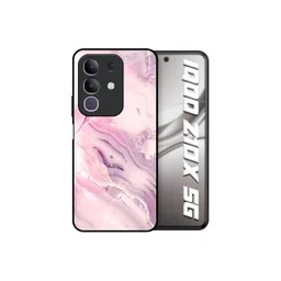 QRIOH Unisex IQOO Z10x 5G Abstract Diamond Pink Gradient Shockproof Glass Back Case-picture-17