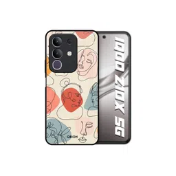 QRIOH Unisex IQOO Z10x 5G Quirky Abstract Faces Shockproof Glass Back Case-picture-13