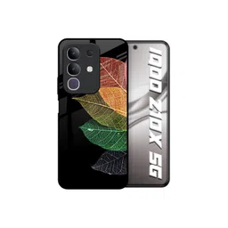 QRIOH Unisex IQOO Z10x 5G Tropical Colorful Leaves Shockproof Real Glass Back Case-picture-45
