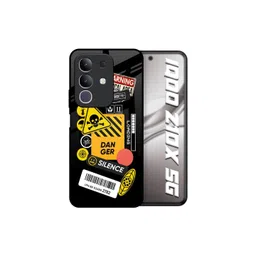 QRIOH Unisex IQOO Z10x 5G Typography Danger Signs Shockproof Glass Back Case-picture-11