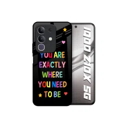 QRIOH Unisex IQOO Z10x 5G Typography Magical Words Shockproof Glass Back Case-picture-30