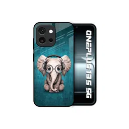QRIOH Unisex OnePlus 13s 5G Quirky Adorable Baby Elephant Shockproof Glass Back Case-picture-34