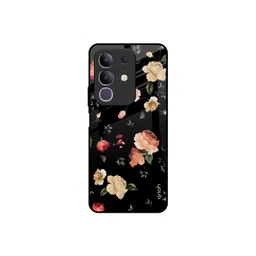 QRIOH Unisex Vivo T4x 5G Floral Shockproof Glass Back Case image 1