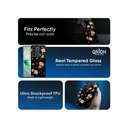 QRIOH Unisex Vivo T4x 5G Floral Shockproof Glass Back Case image 3