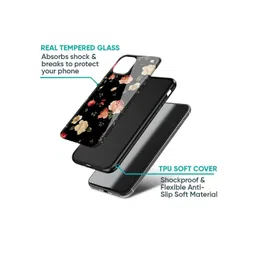 QRIOH Unisex Vivo T4x 5G Floral Shockproof Glass Back Case image 5