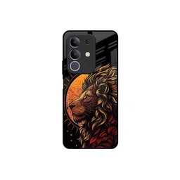 QRIOH Unisex Vivo T4x 5G Quirky Animated Lion Shockproof Glass Back Case-picture-13