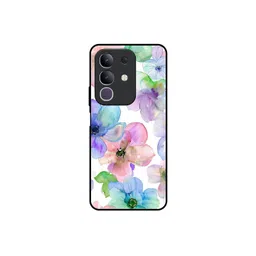 QRIOH Unisex Vivo T4x 5G Wildflower Haze Impact Resistant Glass Back Case-picture-14