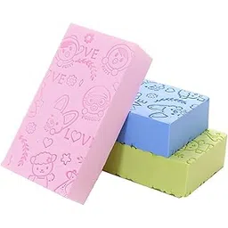 Qseefy Kids & Adults Ultra Soft Bath Sponge – Body Exfoliator, Face Scrubber, Japanese Loofah for Shower & Dead Skin Removal – Safe for Babies, Multicolor Square Sponge (BUY1 GET1)-picture-51