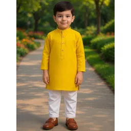 Qtsy Boys Solid Cotton Kurta with Pyjama-picture-11
