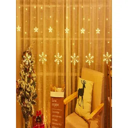 Quace Off White Star Snow Flakes 138 Pieces LED String Lights-picture-39