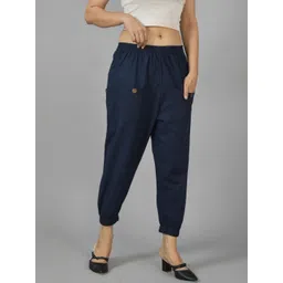 QUACLO Women Relaxed Straight Leg Wrinkle Free Cargos Trousers-picture-49