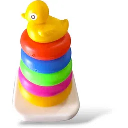 quality haat Fun Stacking Rings Toy for Kids | 5 Colourful Stacker Rings with Cute Duck Top |-picture-22