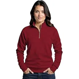 Quarter-Zip Pullover Sweatshirt, Classic Casual Style, Available in Lavender, Black, Burgundy, Long Sleeve-picture-43