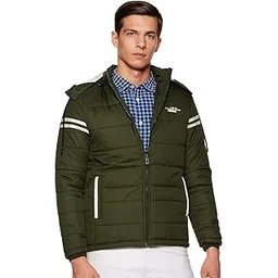 qube by fort collins Men's nylon Standard Length Regular Fit Quilted Bomber Jacket with Detachable Hood - Winter Warm, Insulated Lining, Ribbed Cuffs, and Stylish Design-picture-22