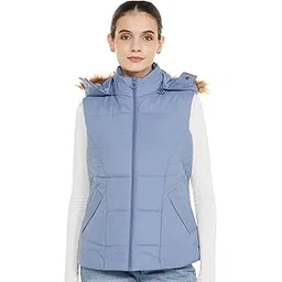 qube by fort collins Women's Casual Sleeveless Standard Length Jacket With Detachable Hood Lightweight, Stylish, And Perfect For Layering-picture-32