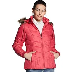 qube by fort collins Women's Regular Fit Bomber Jacket with Detachable Hood - Stylish & Comfortable Winter Wear |Material: Nylon-picture-11
