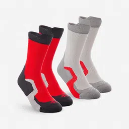 2 pairs of kids’ long hiking socks Crossocks red-image-5