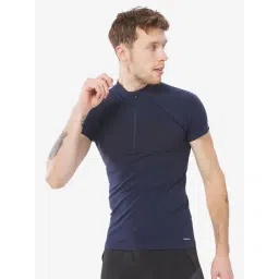 Quechua by Decathlon Asphalt Blue Slim Fit Self Pattern Sports T-Shirt-picture-27