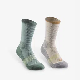 Kids’ high hiking socks (2-pair pack) HIKE500 High - Green-image-46