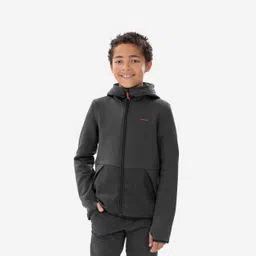KIDS’ HIKING FLEECE JACKET - MH500 AGED 7-15 - BLACK GREY-image-30