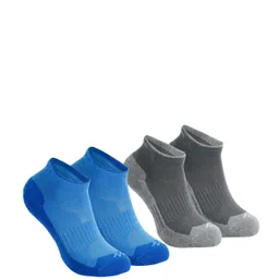 Kids’ Hiking Socks 2 Pairs MH100 Blue/Grey-image-2