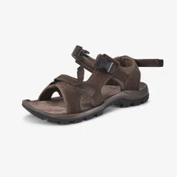 quechua Men Leather Sports Sandals with Velcro & Buckled Strap Brown - NH500-picture-21