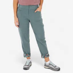 quechua Women Relaxed Fit Linen Pants Grey Khaki - NH500-picture-18