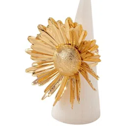 QUECY Gold-Plated Stone-Studded Adjustable Finger Ring-picture-38