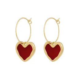 QUECY Heart Shaped Hoop Earrings-picture-18