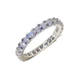 QUECY Silver-Plated Stone-Studded Adjustable Finger Ring-picture-32