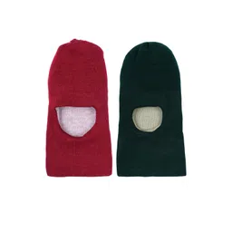 Queen Style Kids Unisex Pack Of 2 Woollen Reversible Balaclava Monkey Caps-picture-11