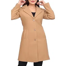 queen's women Regular Fit Solid Women Coats Fawn-picture-47