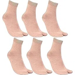 queery Women's Solid Plain Cotton Ankle Thumb Skin Color Socks-picture-44