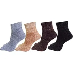 queery Women's Woolen Ankle Length Multicolored Socks (Pack of 4 Pairs) -A-picture-14