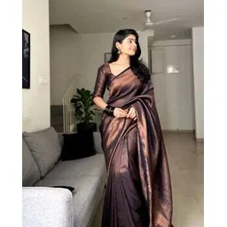 quelea Women Banarasi Woven Saree with Zari Border-picture-49