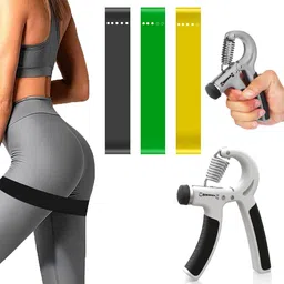 quick fit Fitness Combo Pack of Loop Band Set of 3 & Hand Gripper Fitness Accessory Kit Kit-picture-25