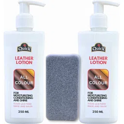 Quick Leather Lotion Cream For Shoes Bags & Jacket | 2 x 250 ML Pack|(All Colour) Leather Shoe Lotion-picture-24