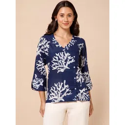QUINCUNX Floral Print Tropical Top-picture-21