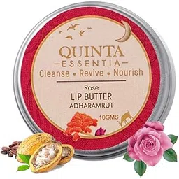 Quinta Essentia Organic Lip Balm with Rose Oil and Cacao Butter for Dry and Flaky Lips, Adharamrut Lip Butter for Men and Women, 10g-picture-10