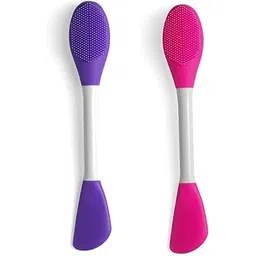 QUIQSHIPP Silicone Brushes,Double-Ended Silicone Face Mask Brush,Facial Cleansing Brush, Premium Soft Facial Masks Skin Care Applicator Tool for Cream, Body Lotion,Moisturizer (Multicolor)-picture-43