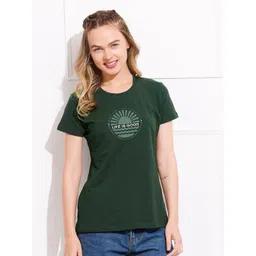 QUIRA Typography Printed Pure Cotton Round Neck T-shirt-picture-25