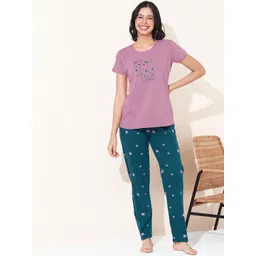 QUIRA Women Typography Printed Night suit image 1