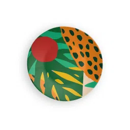 quirk india Multicolour Cheetah Under Sun Decorative Wall Plate image 2