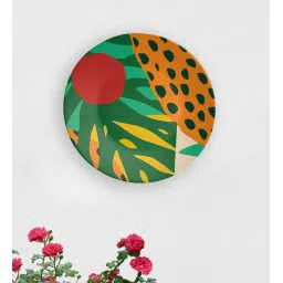 quirk india Multicolour Cheetah Under Sun Decorative Wall Plate image 1