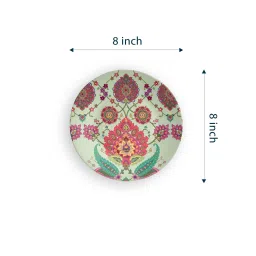 quirk india MulticolouredJoy of Floral Dispersion Decorative Ceramic Wall Plate image 3