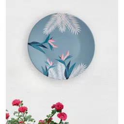 quirk india Blue Ceramic Delicea Carolina Leaf Decorative Wall Plate-picture-32